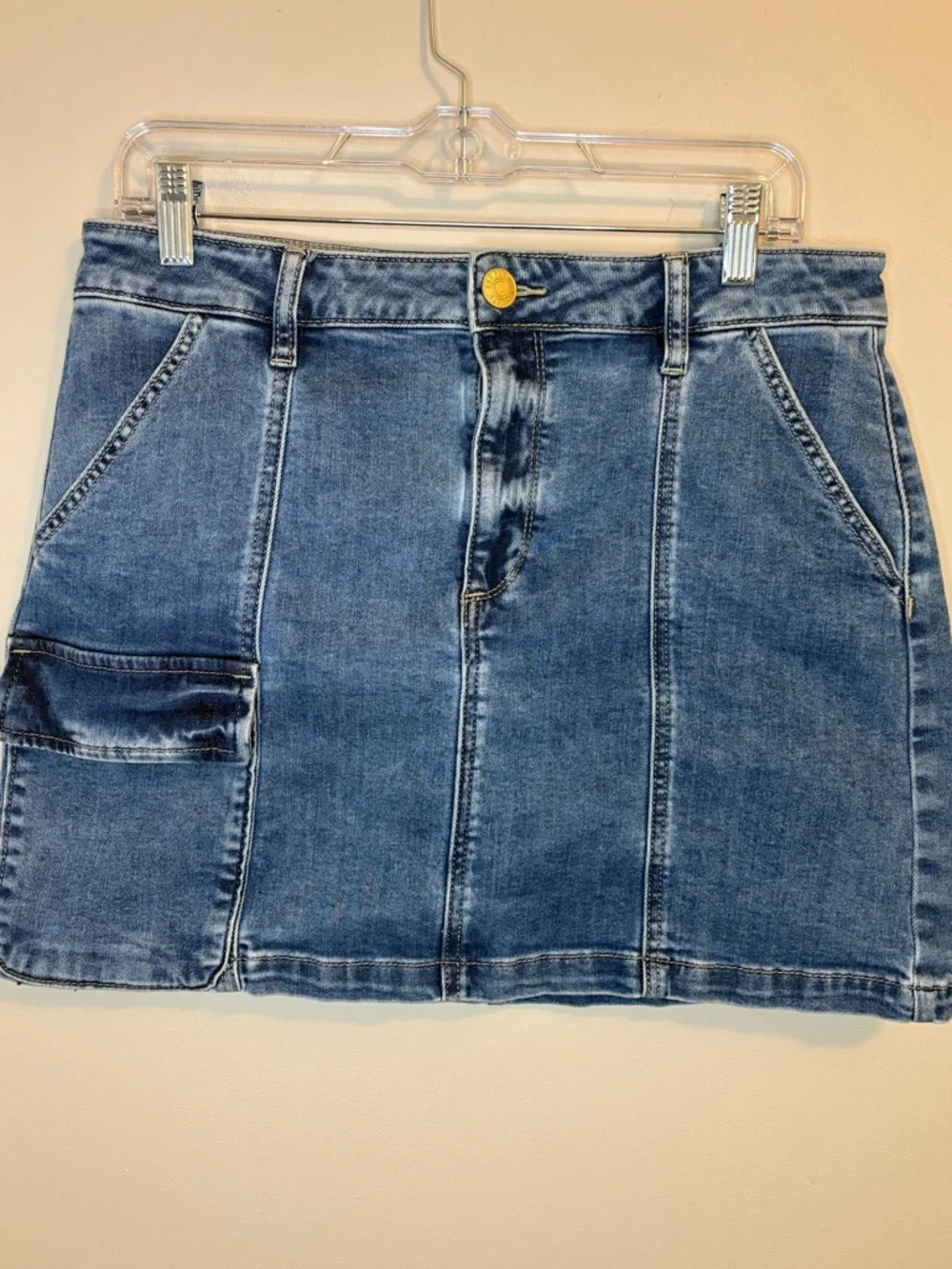 Kut From The Kloth Zoe Denim Mini Skirt Size 10 Blue Stretch
